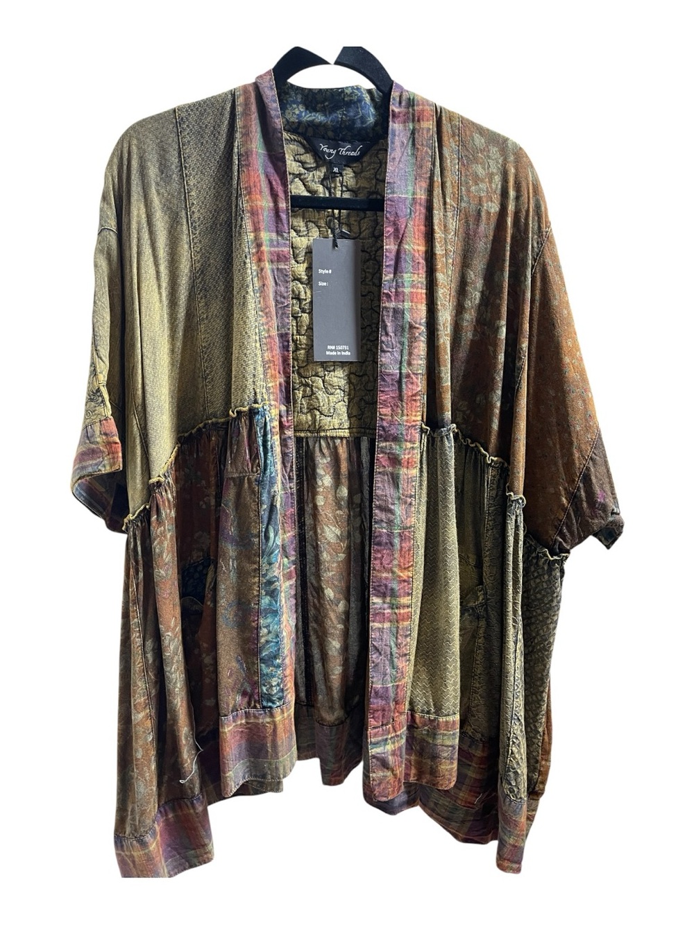 Y1 Young Threads Oversized Boho Patchwork Kimono